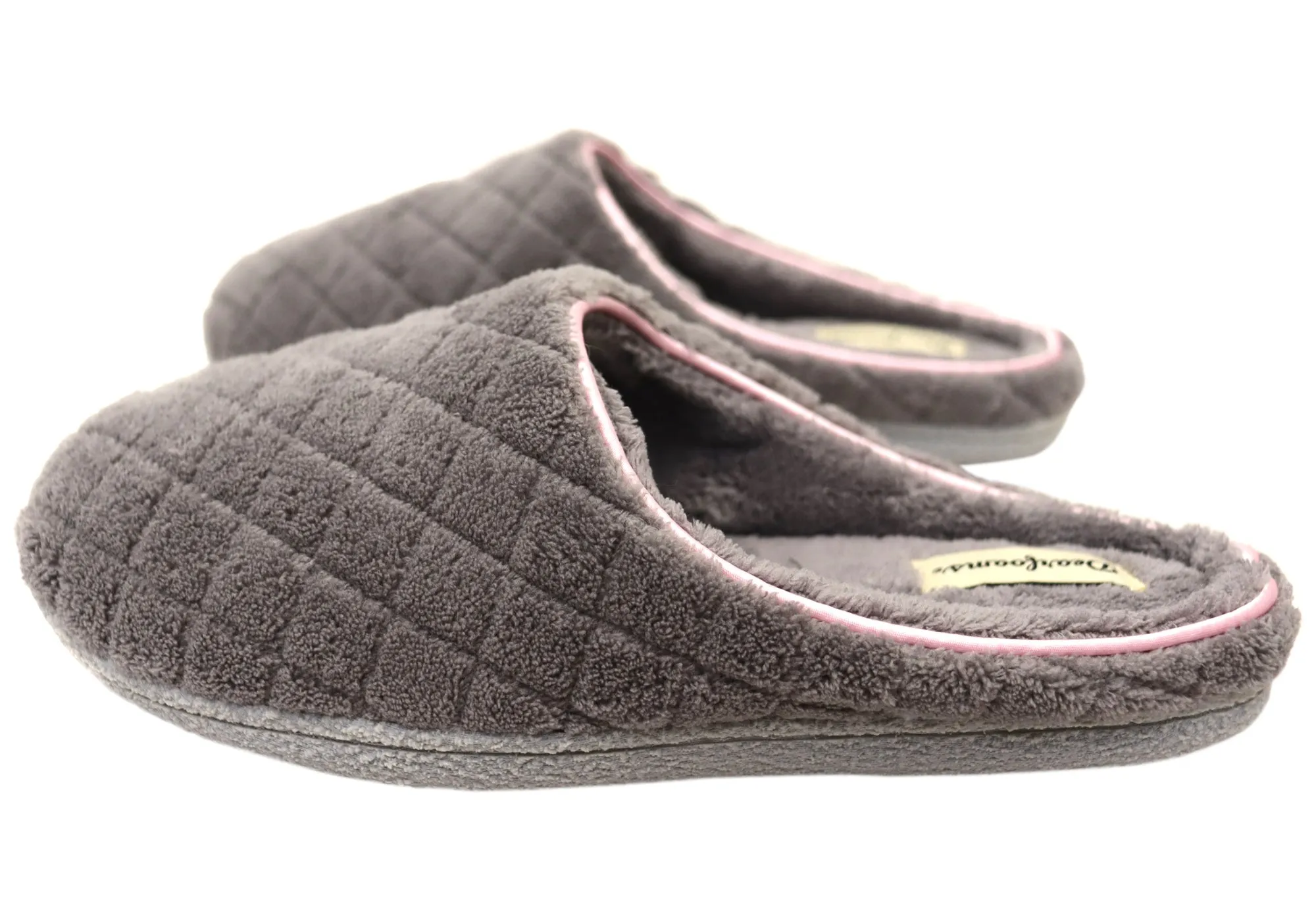 Dearfoams Damen Leslie Steppterry Clogs Weite Passform Hausschuhe Dearfoams Schuhe