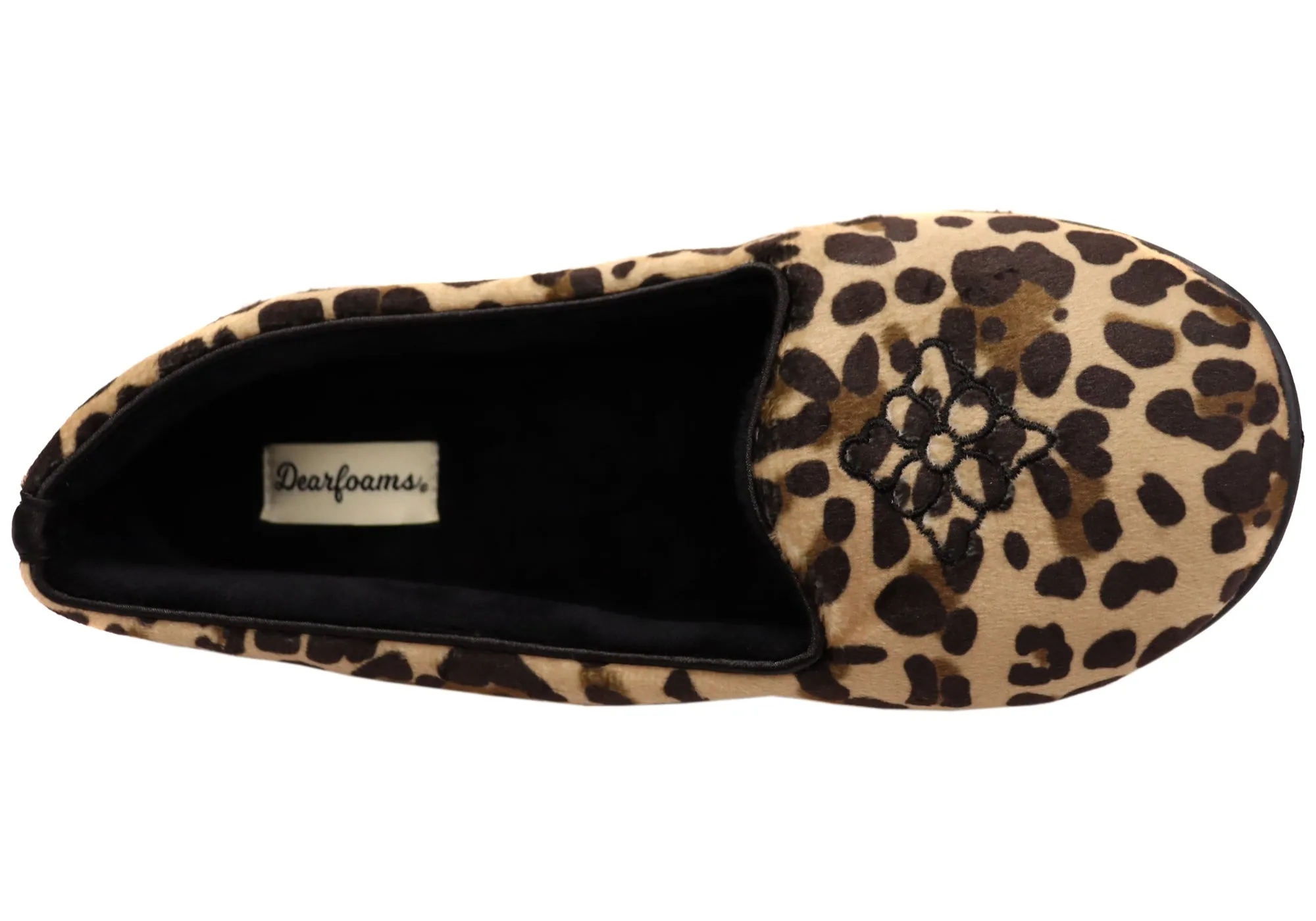 Dearfoams Damen Rebecca Mikrofaser Velours Pantoffeln in weiter Passform Dearfoams Schuhe
