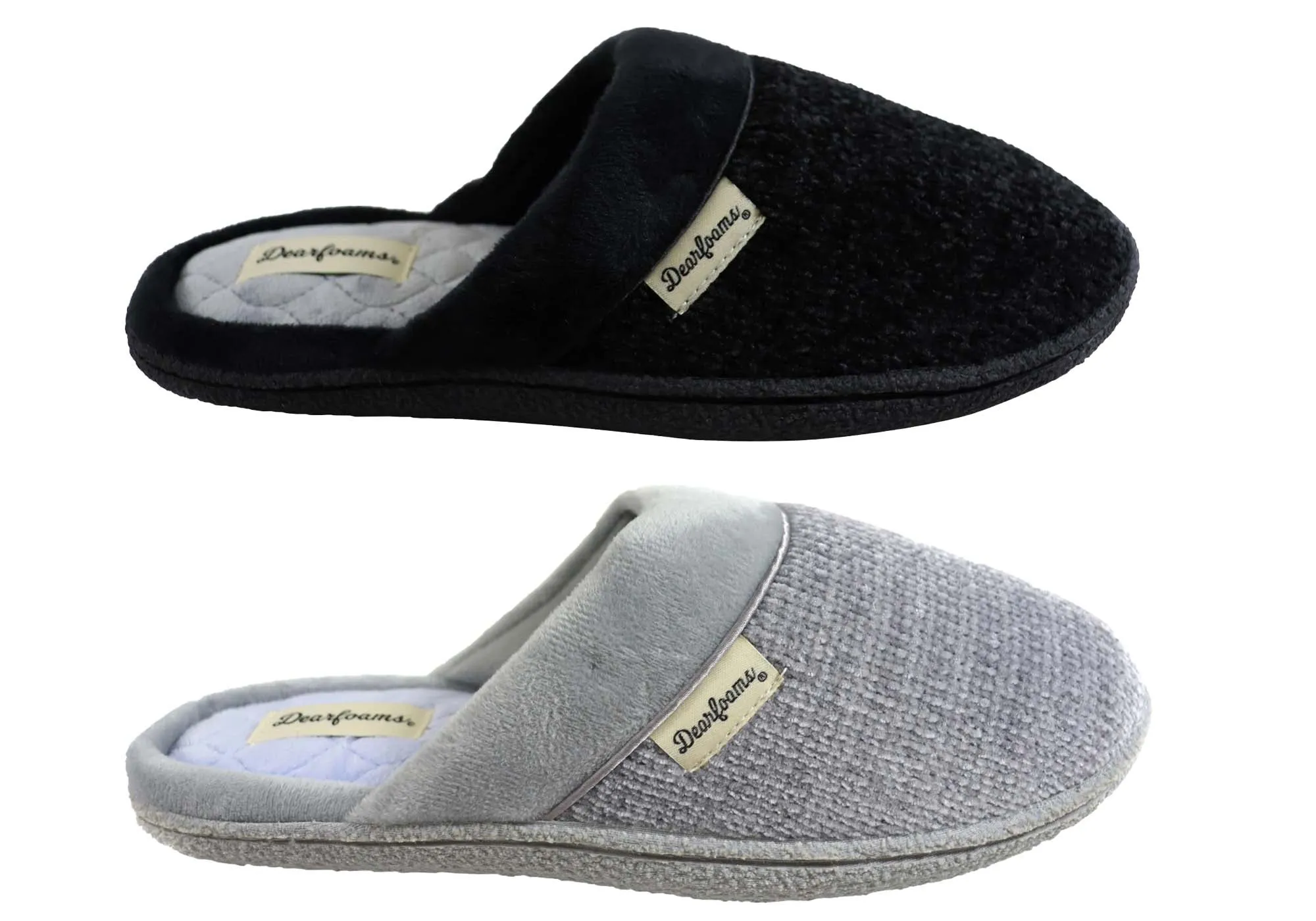 Dearfoams Damen Samantha Chenille geschlossene Hausschuhe Dearfoams Schuhe