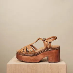 Donna Holz Clog in Natur von Bhava