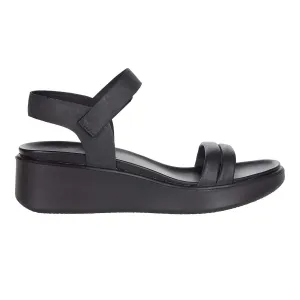 Ecco Damen FlowT LX2 Band Sandalette Keilabsatz Schwarz