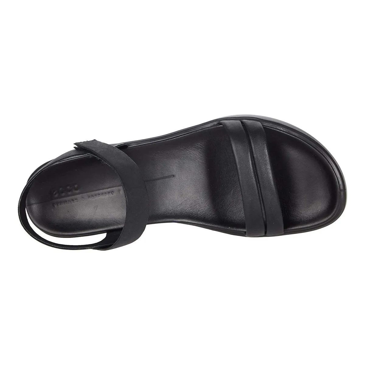 Ecco Damen FlowT LX2 Band Sandalette Keilabsatz Schwarz