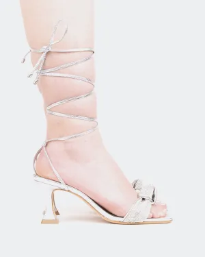 Elkano, Silber Leder/Cuir Argenté