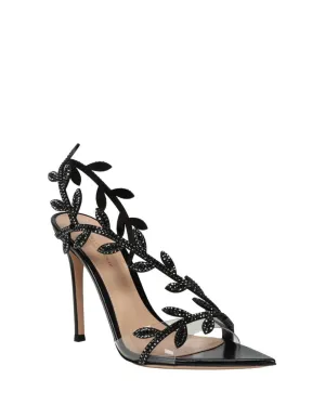 Verzierter Sandalen-Zweig in Schwarz