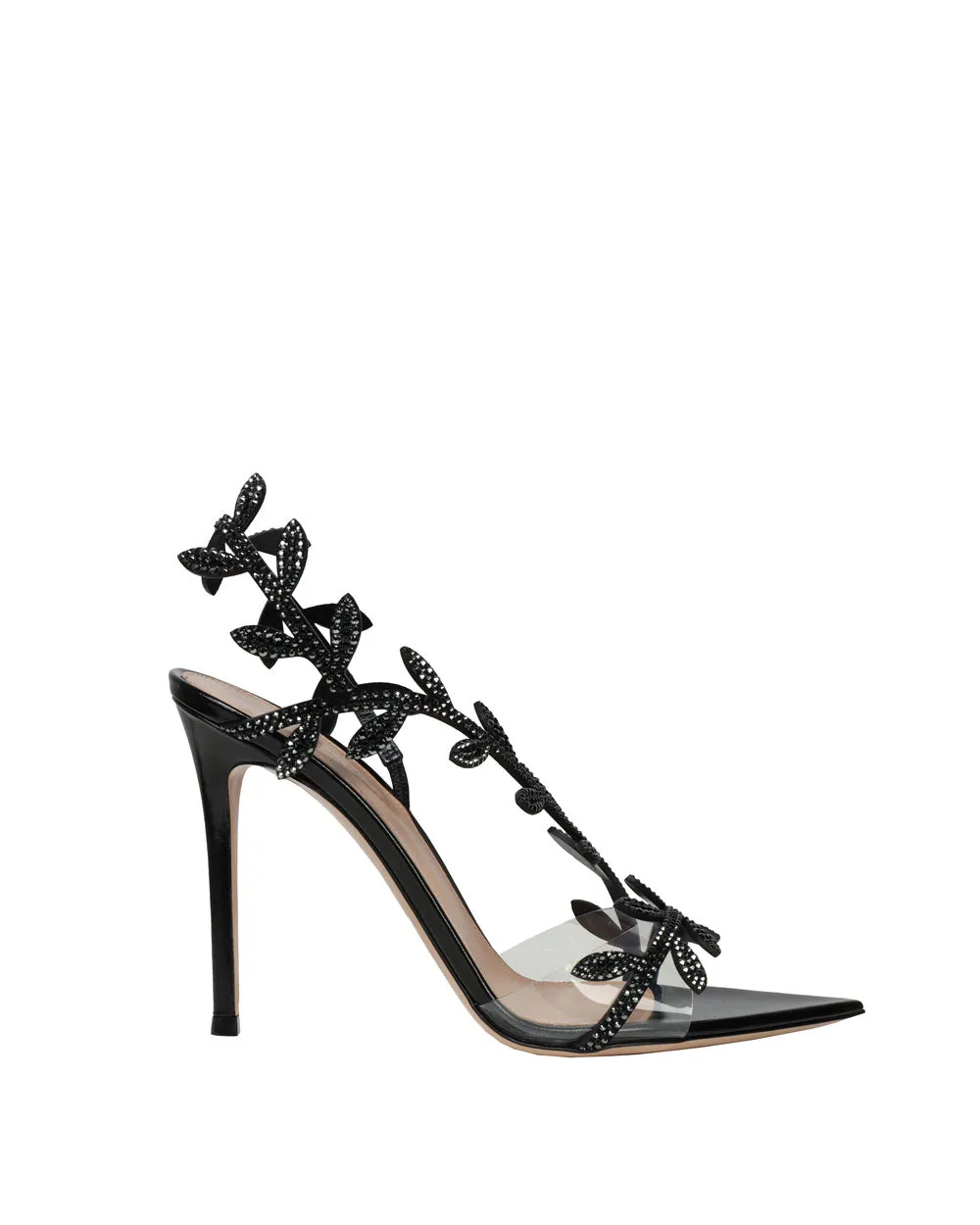 Verzierter Sandalen-Zweig in Schwarz