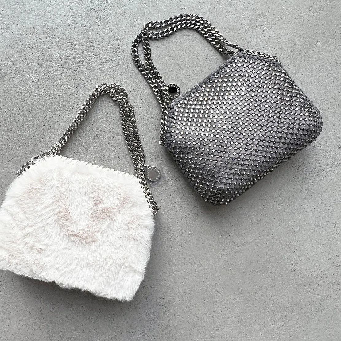 Falabella Abendtasche Fluffy, Elfenbeinfarbene Taschen_Stella Mccartney_Taschen