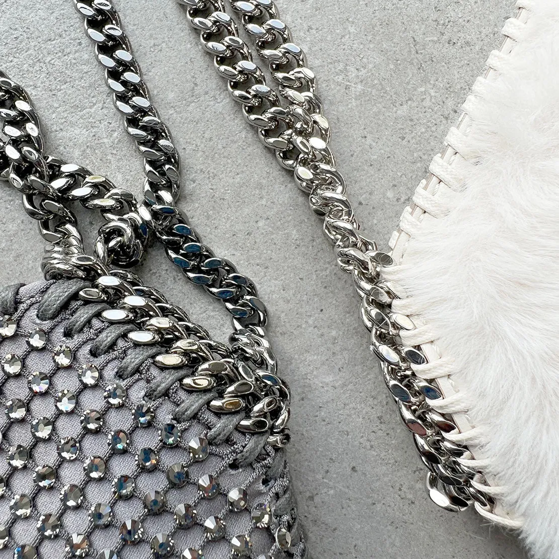 Falabella Abendtasche Fluffy, Elfenbeinfarbene Taschen_Stella Mccartney_Taschen