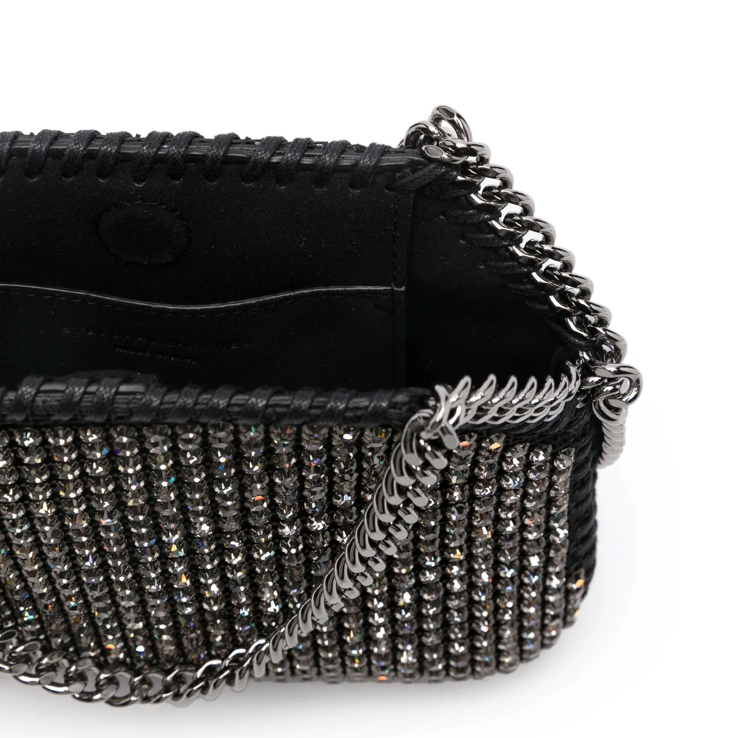 Falabella Abendtasche mit Kristallbesatz, Schwarz Taschen_Stella Mccartney_Taschen