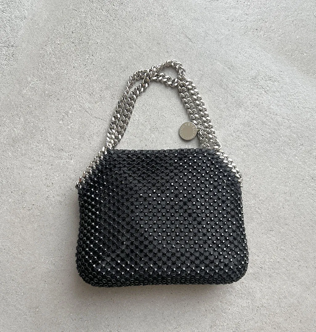 Falabella Abendtasche aus Kristallmesh, Schwarze Taschen_Stella Mccartney_Taschen