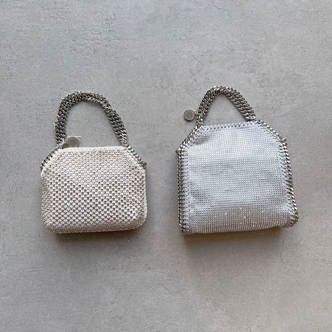 Falabella Abendtasche aus Kristallnetz, Honigtöne_Taschen von Stella Mccartney