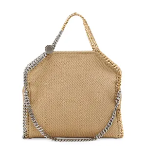 Falabella Große 3-Ketten-Tasche in gewebtem Wildleder, Hellkamel Taschen_Stella Mccartney_Taschen