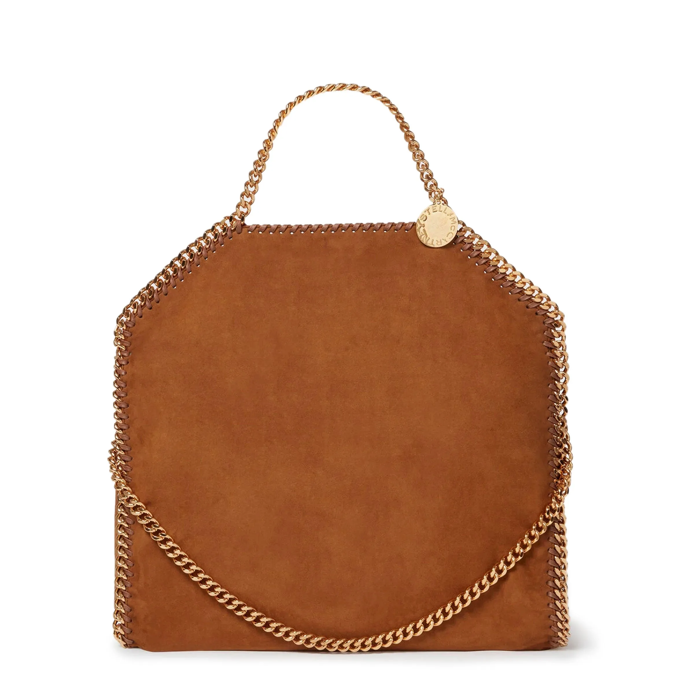 Falabella Große 3-Ketten-Tasche, Wildleder, Cognac Taschen_Stella Mccartney_Taschen