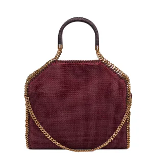 Falabella Große 3-Ketten-Tasche mit Geflochtenem Griff, Pflaumenfarbene Taschen_Stella Mccartney_Taschen