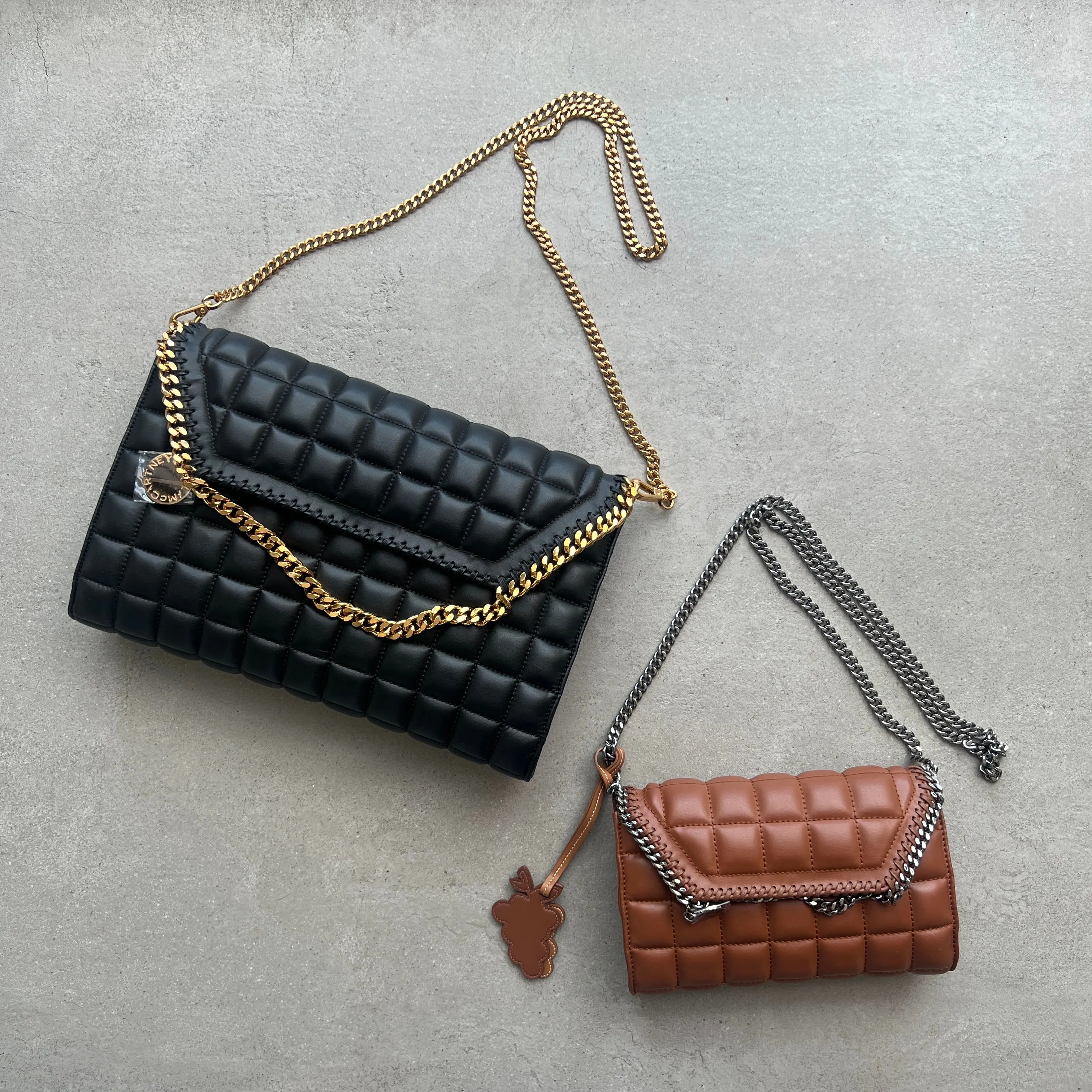 Falabella Große Klapp-Umhängetasche Gesteppt (G), Schwarze Taschen_Stella Mccartney_Taschen