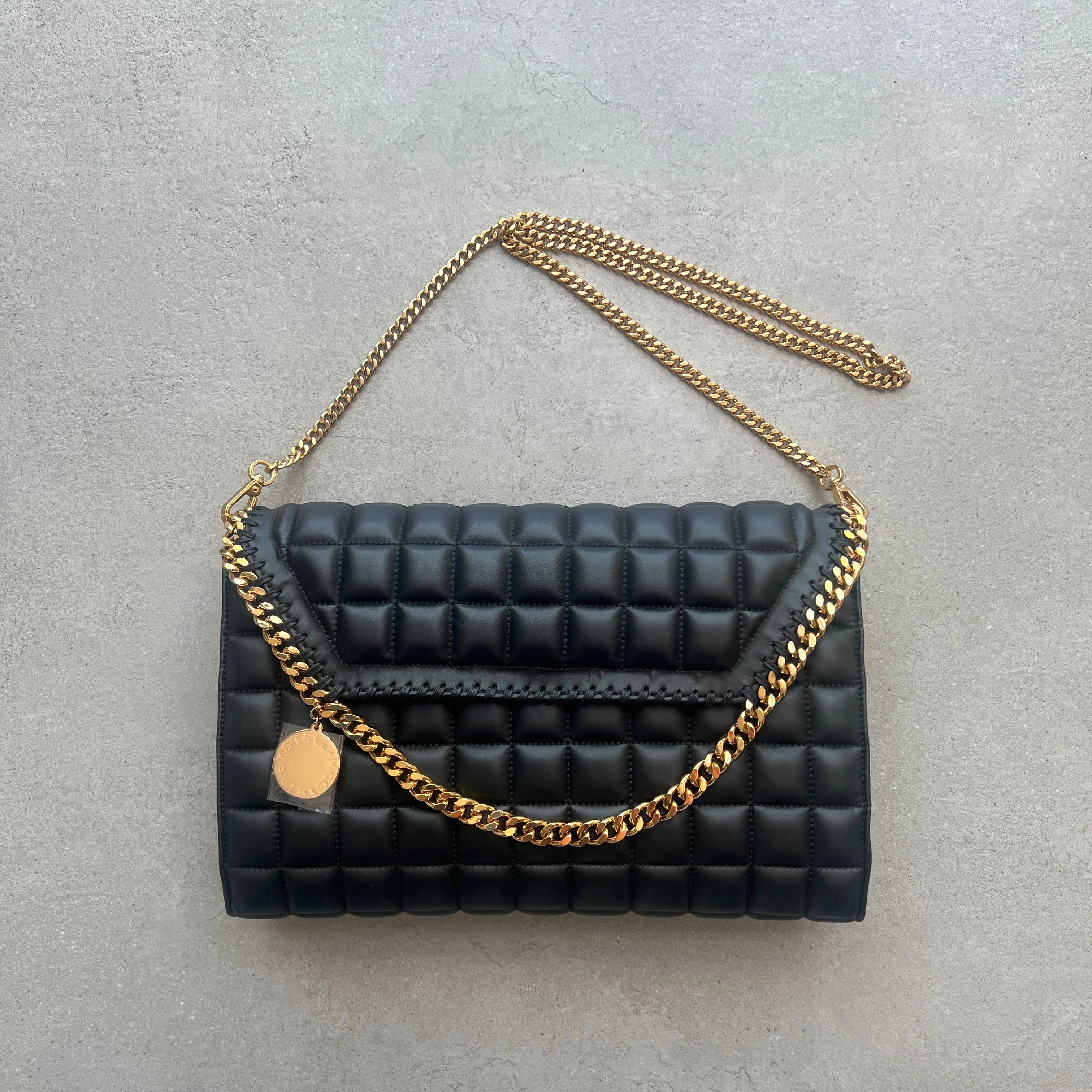 Falabella Große Klapp-Umhängetasche Gesteppt (G), Schwarze Taschen_Stella Mccartney_Taschen