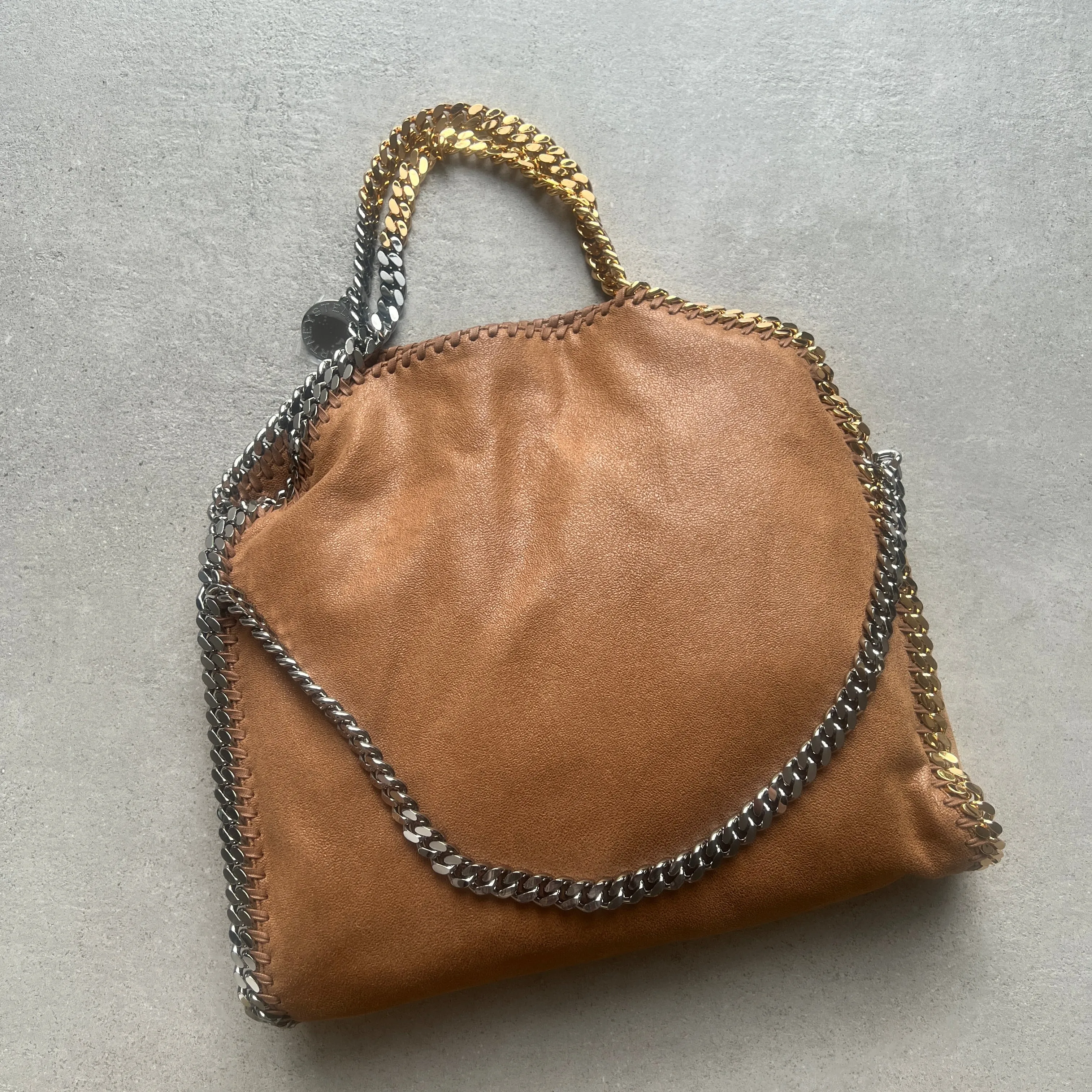 Falabella Große Tragetasche mit Mix-Kette, Pekannuss Taschen_Stella Mccartney_Taschen