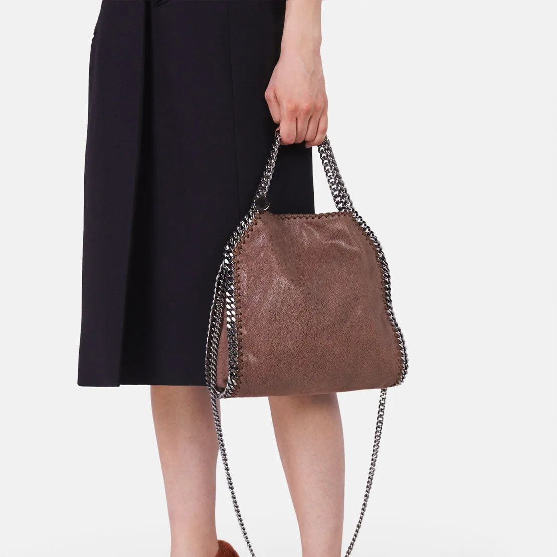 Falabella Mini Tragetasche Eco Deer (S), Dunkelgraubraune Taschen_Stella Mccartney_Taschen