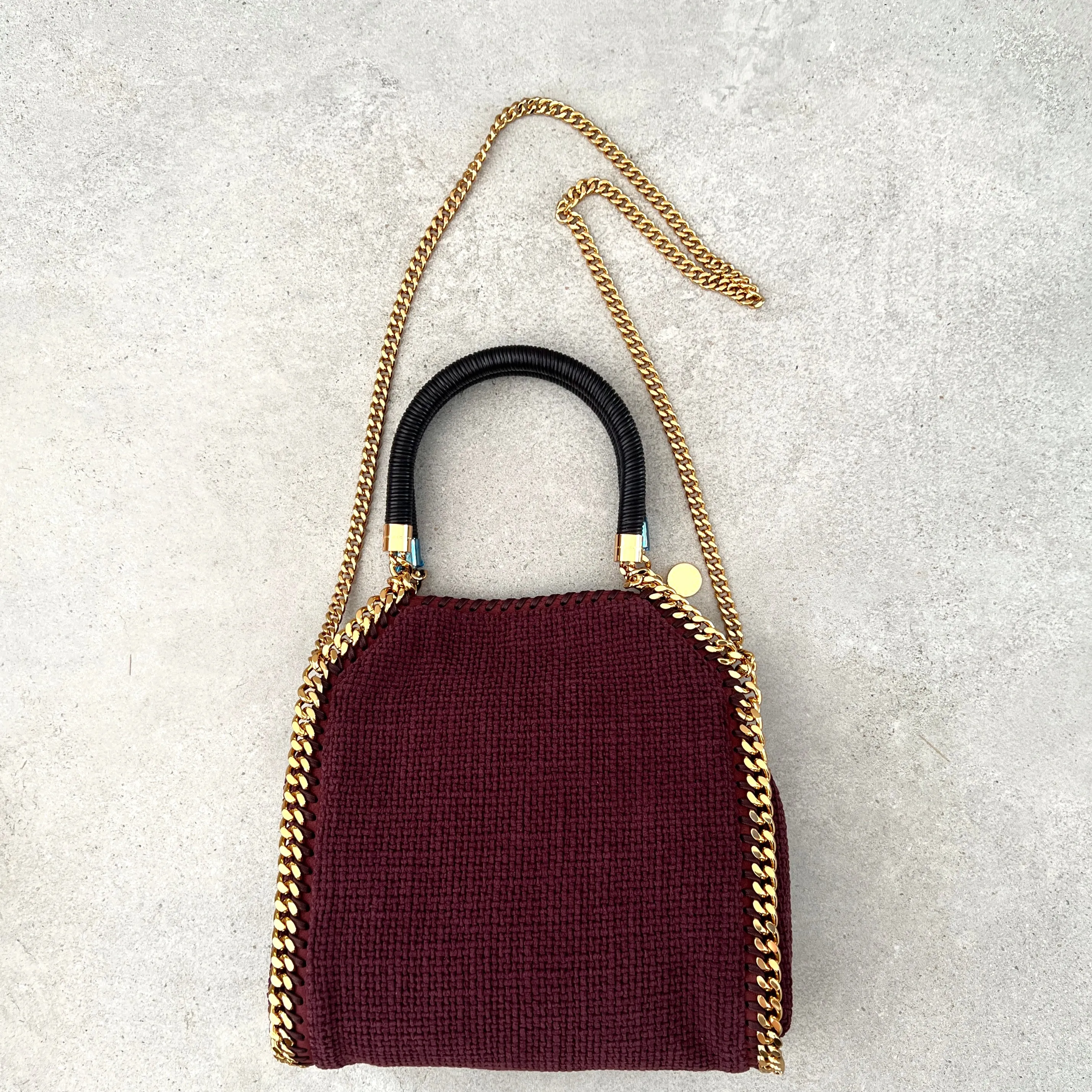 Falabella Mini Tragetasche Geflochten, Pflaumenfarbene Taschen_Stella Mccartney_Taschen