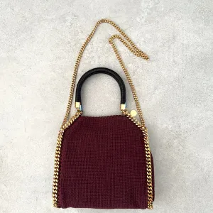 Falabella Mini Tragetasche Geflochten, Pflaumenfarbene Taschen_Stella Mccartney_Taschen