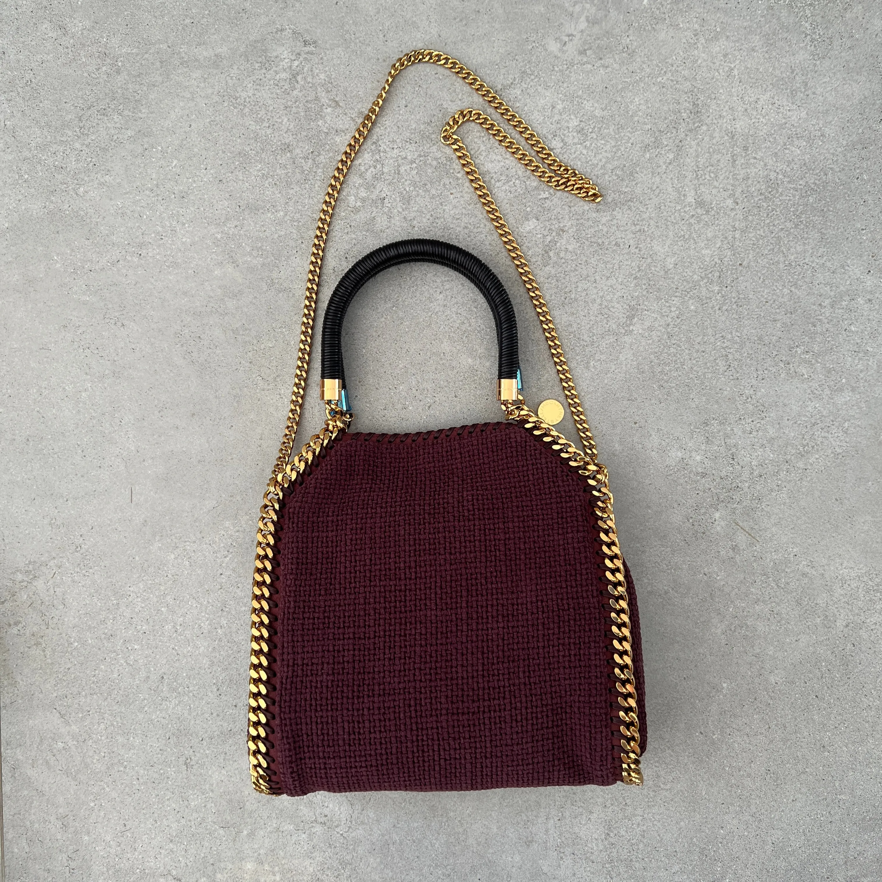 Falabella Mini Tragetasche Geflochten, Pflaumenfarbene Taschen_Stella Mccartney_Taschen