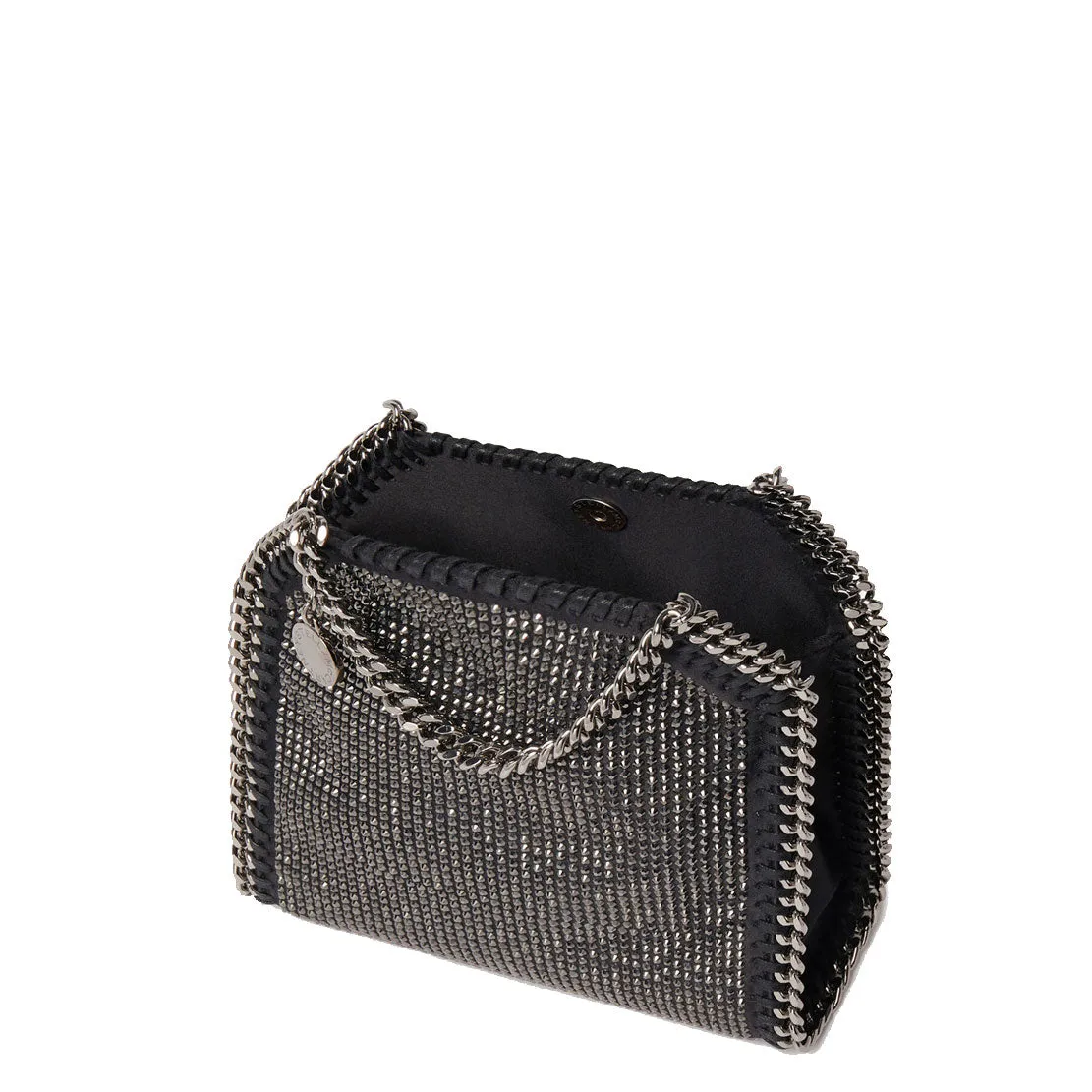 Falabella Mini-Tragetasche, Kristall-Hotfix, Schwarz/Hämatit Taschen_Stella Mccartney_Taschen