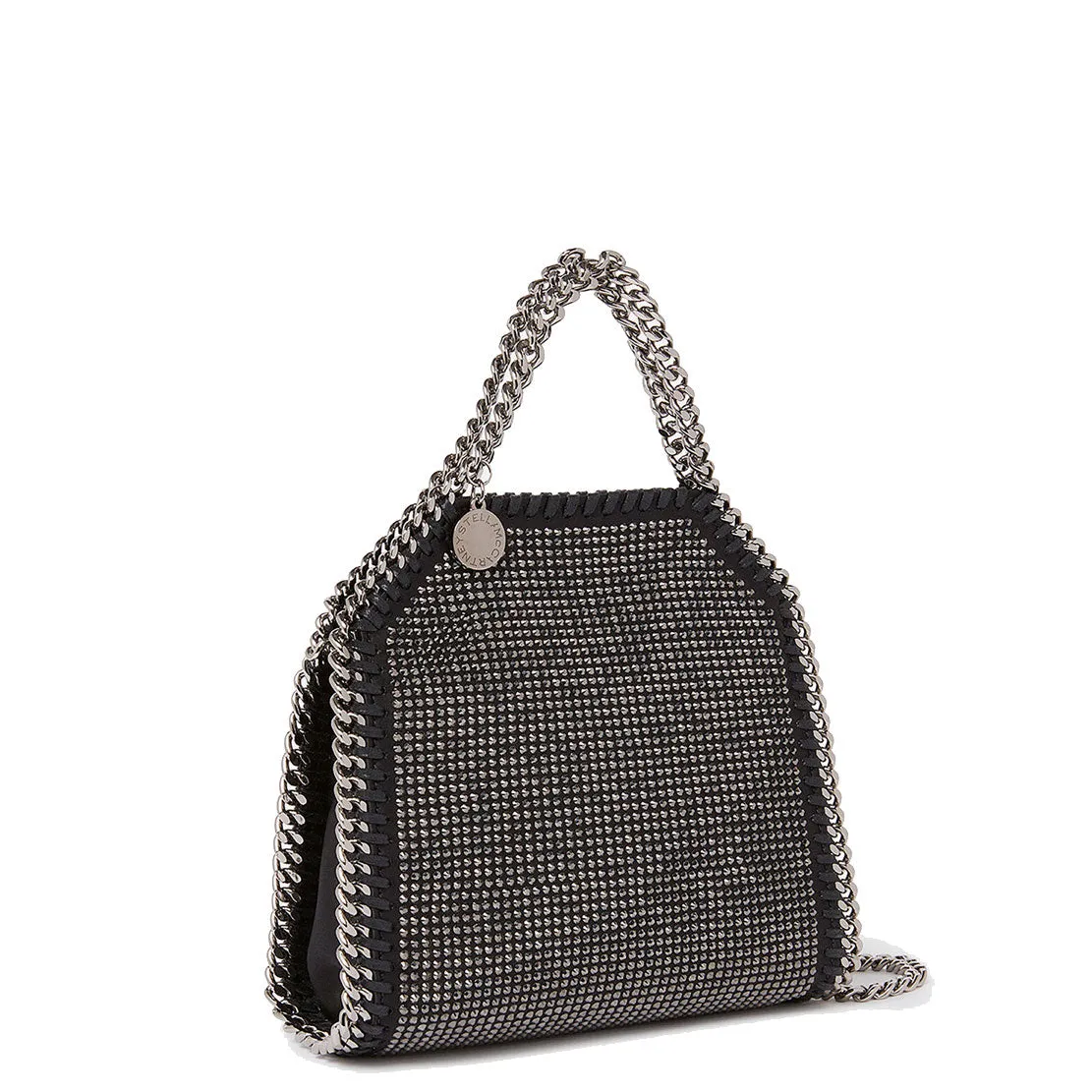 Falabella Mini-Tragetasche, Kristall-Hotfix, Schwarz/Hämatit Taschen_Stella Mccartney_Taschen