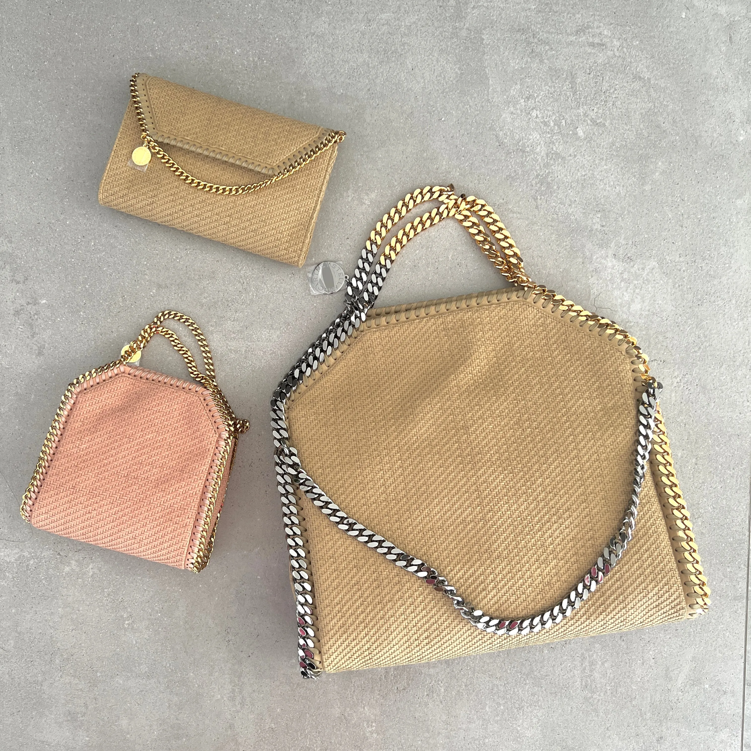 Falabella Mini-Tragetasche aus veganem gewebtem Wildleder, Blush Taschen_Stella Mccartney_Taschen