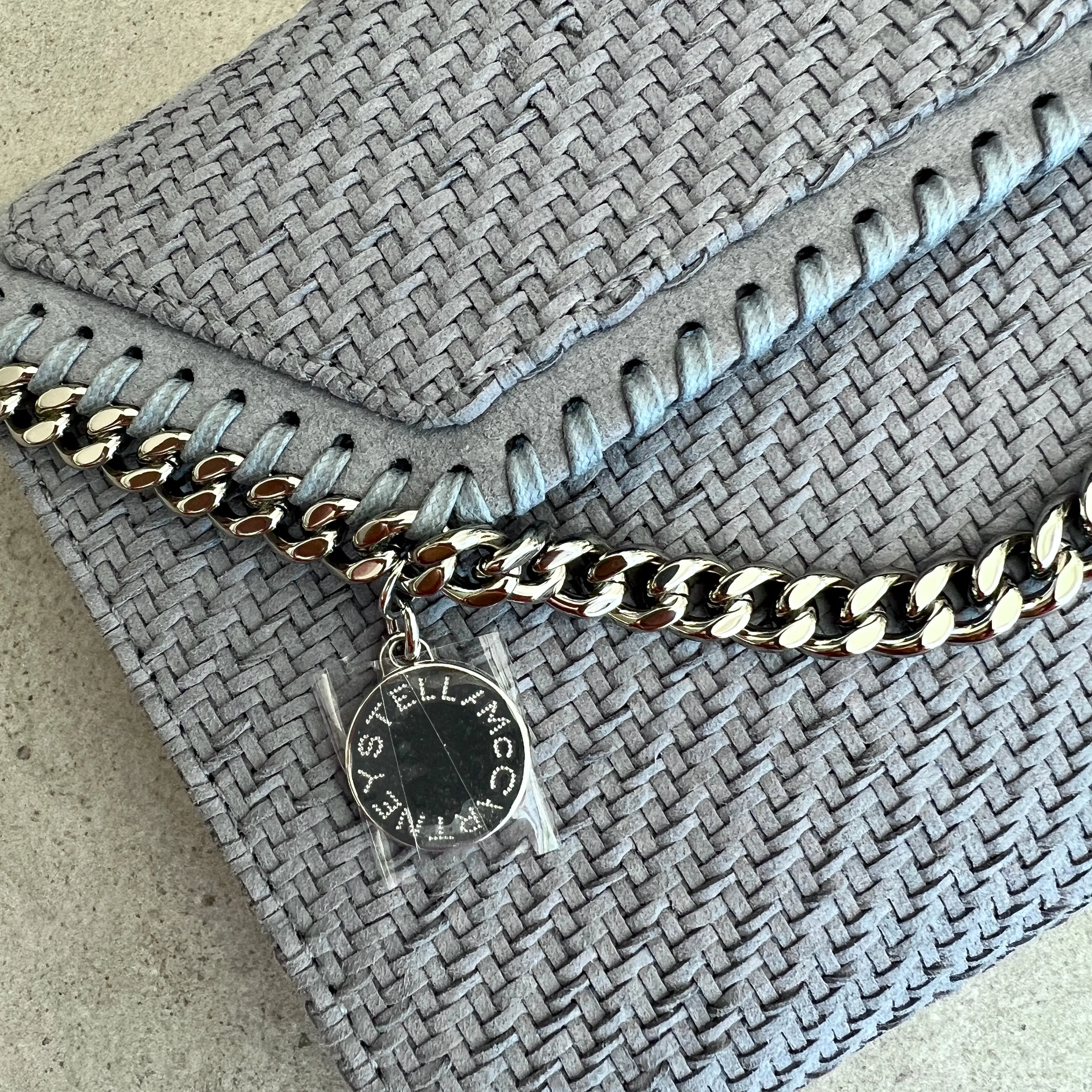 Falabella WOC Gewebter Veganer Wildleder, Blau Grau Taschen_Stella Mccartney_Taschen