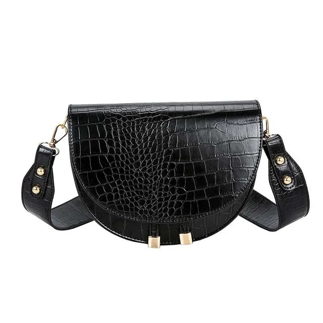 Berühmte Design PU-Leder Damen Umhängetaschen Einkaufsstraße Damenhandtaschen Krokodil Halbkreis Luxus Geldbörsen Schultertaschen Fashion Nova Taschen