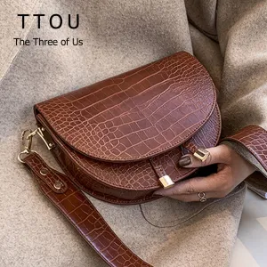 Berühmte Design PU-Leder Damen Umhängetaschen Einkaufsstraße Damenhandtaschen Krokodil Halbkreis Luxus Geldbörsen Schultertaschen Fashion Nova Taschen