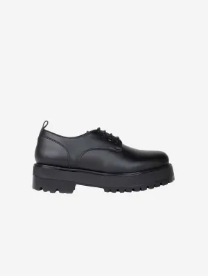 Farah Unisex Veganer Leder Chunky Derby | Schwarz