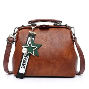 Mode Damen Handtasche Neue Weibliche Stern Anhänger Quaste Nieten PU Leder Umhängetasche Schultertasche Casual Berühmter Arzt Damen Taschen Fashion Nova Taschen