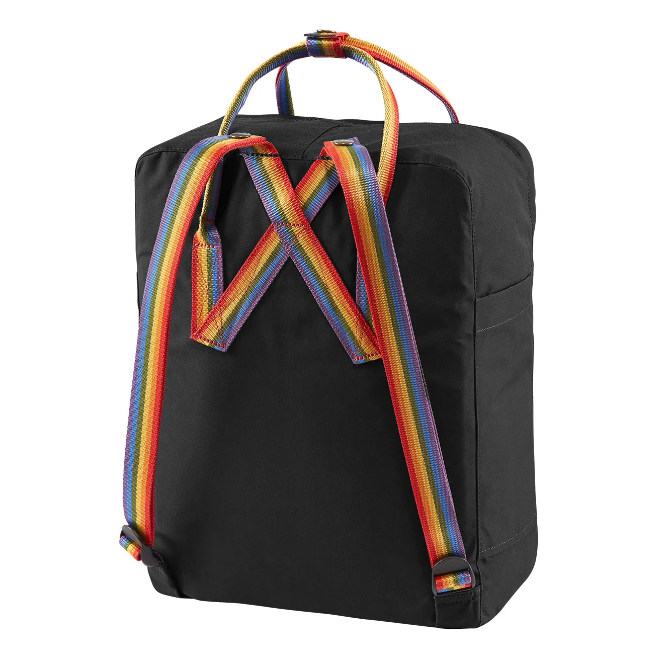 Fjallraven Kanken Classic Rucksack Schwarz Regenbogen Muster Fjällräven Kånken Taschen