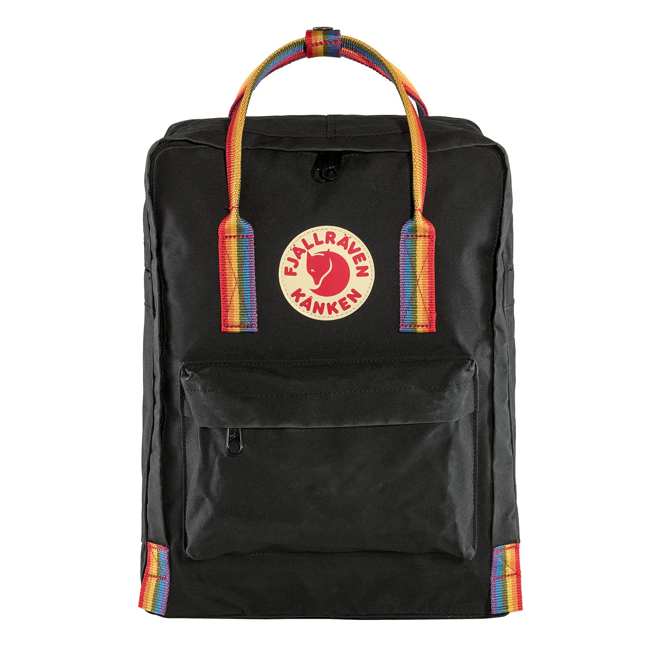 Fjallraven Kanken Classic Rucksack Schwarz Regenbogen Muster Fjällräven Kånken Taschen