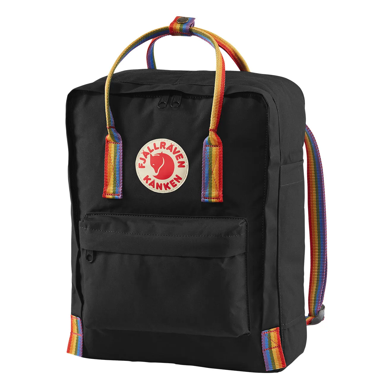 Fjallraven Kanken Classic Rucksack Schwarz Regenbogen Muster Fjällräven Kånken Taschen