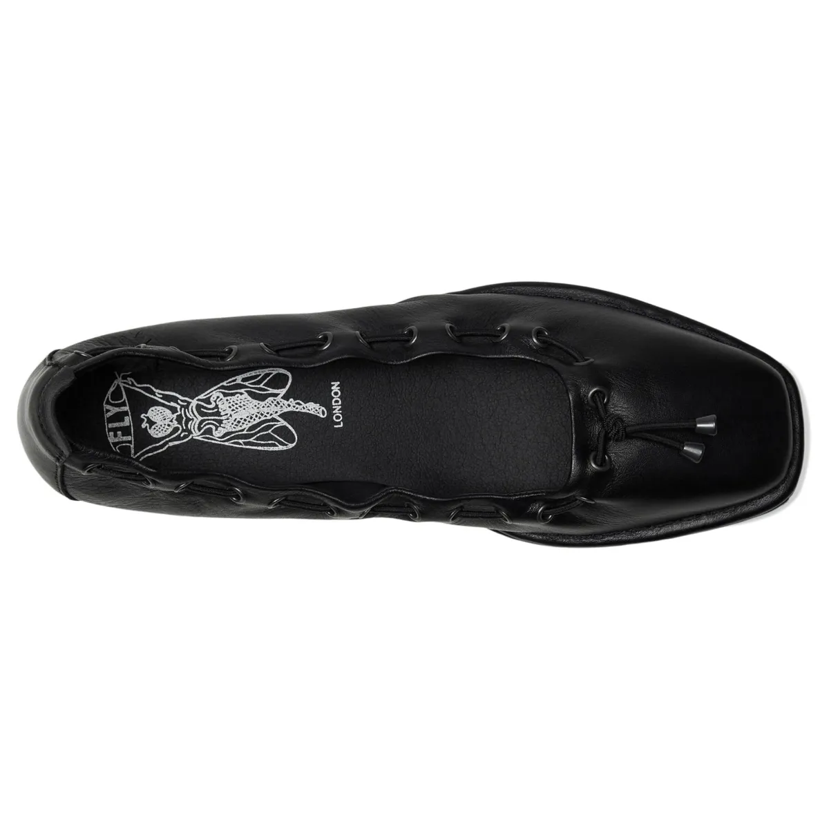 Fly London Damen BAPI264 Schwarz Samt Leder