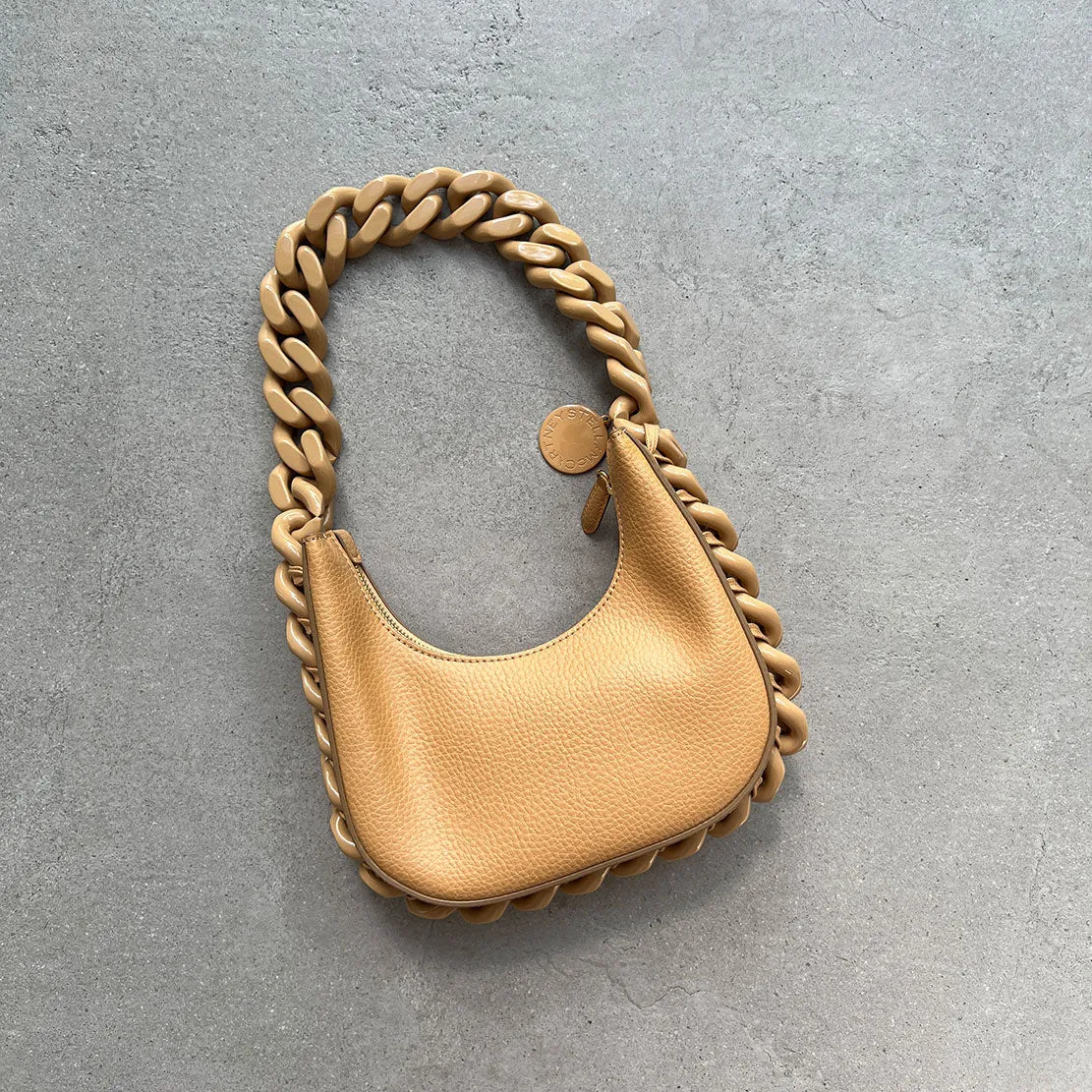 Frayme Schultertasche C/B Körniger Farbton, Kamel Taschen_Stella Mccartney_Taschen