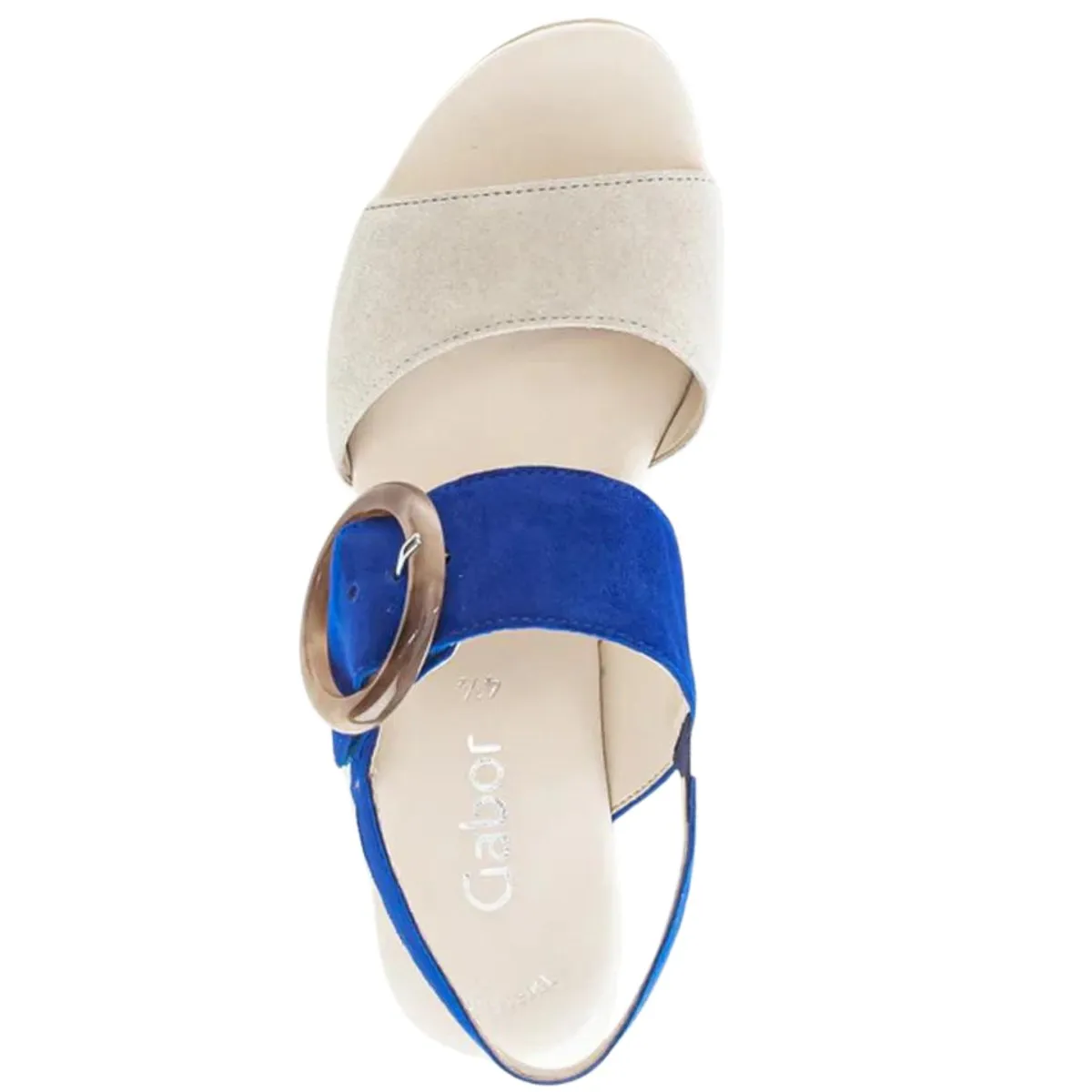 Gabor Damen-Sandale 44.645-12 Royal/Knochen Wildleder