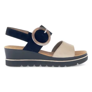 Gabor Damen 64.645.14 Beige/Schwarz Wildleder