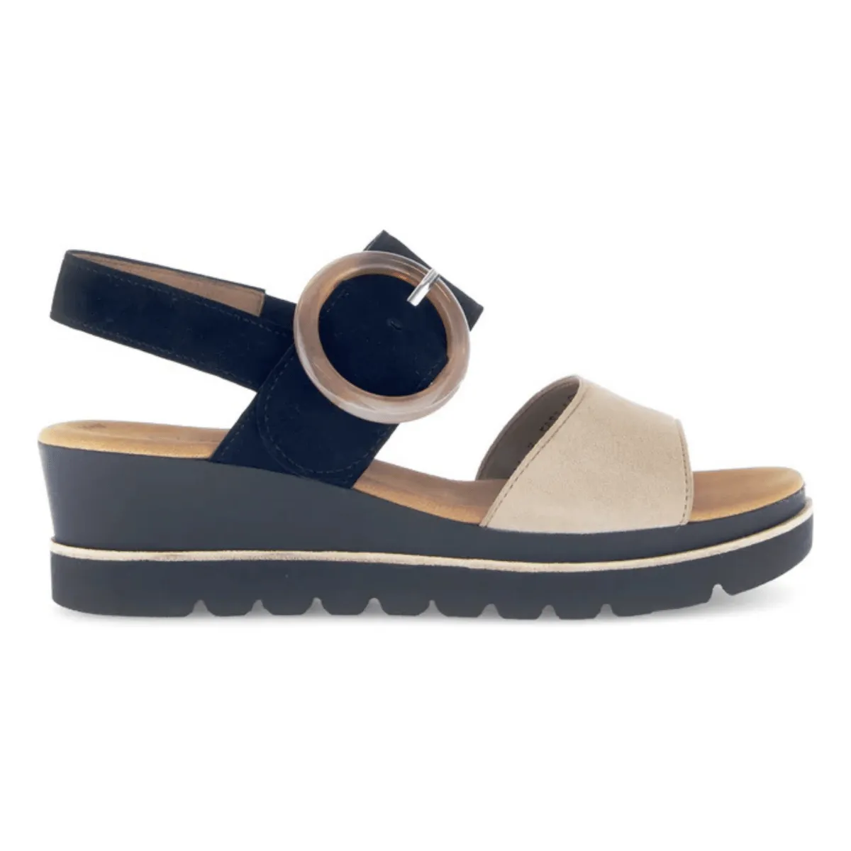 Gabor Damen 64.645.14 Beige/Schwarz Wildleder