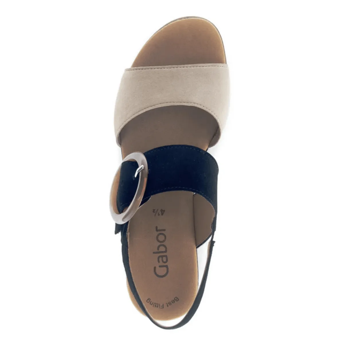 Gabor Damen 64.645.14 Beige/Schwarz Wildleder