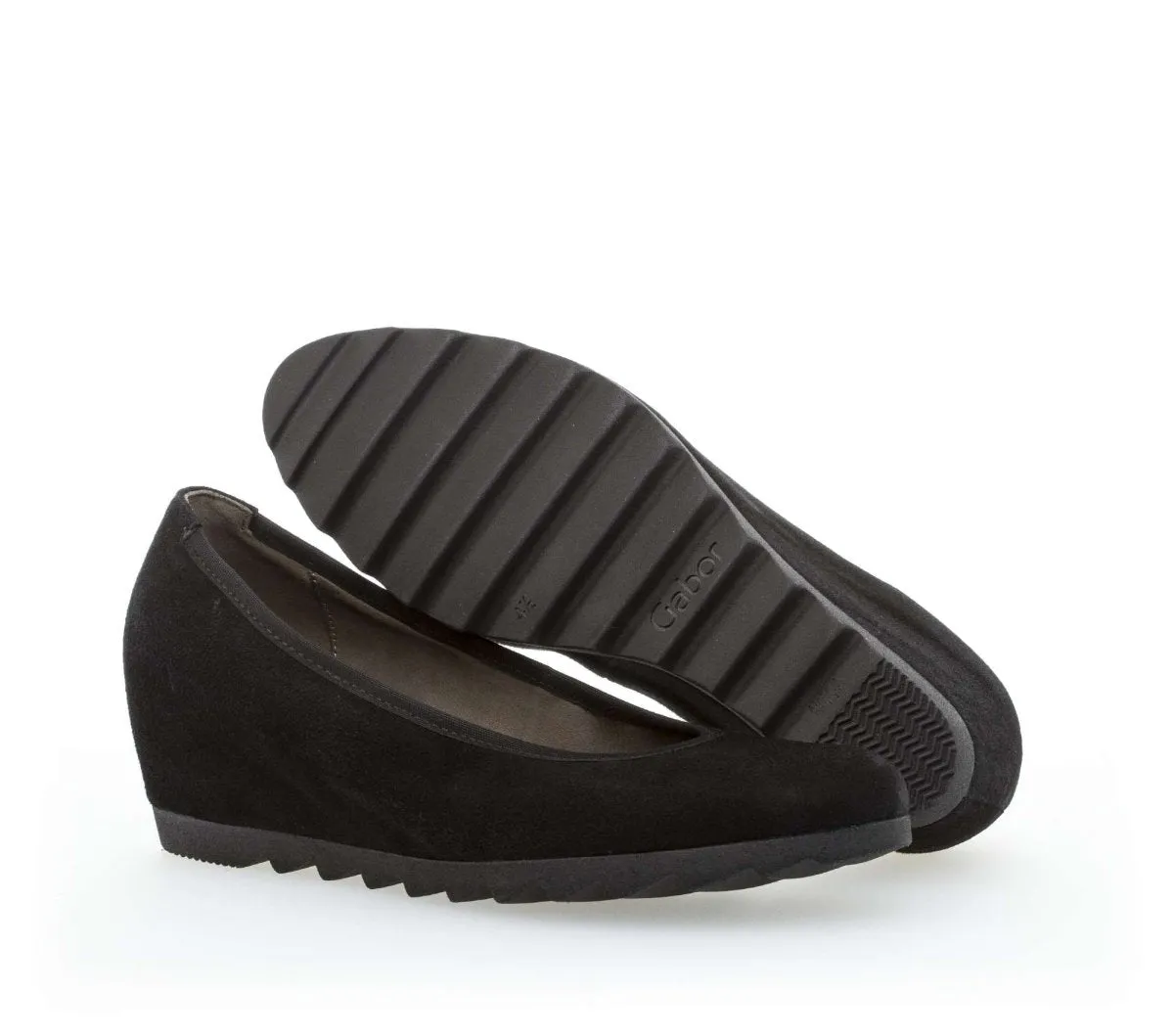 Gabor Damen 95.320.17 Keilabsatz Schwarz Wildleder