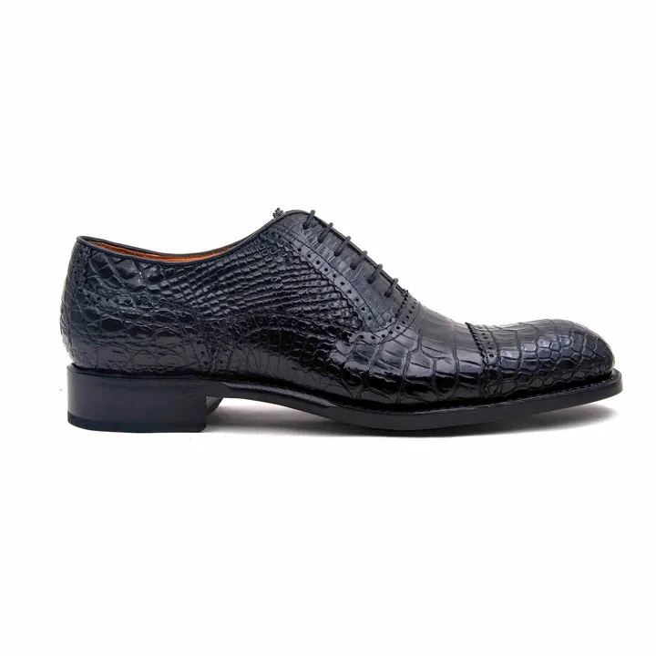 Gälische Alligator-Schnürschuhe - Schwarz