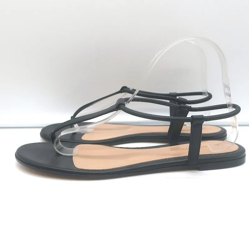 Gianvito Rossi Jaey Flache Badelatschen Schwarz Leder Größe 39.5