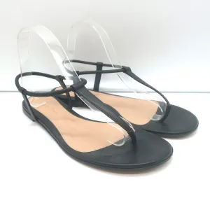 Gianvito Rossi Jaey Flache Badelatschen Schwarz Leder Größe 39.5