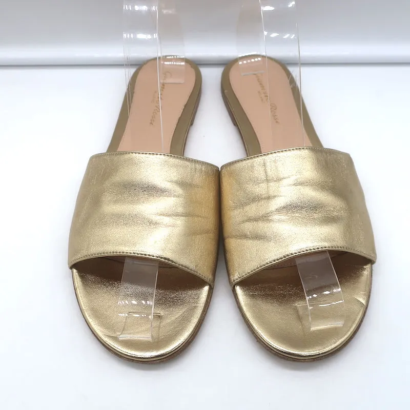 Gianvito Rossi Metallleder-Sandalen Gold Größe 39