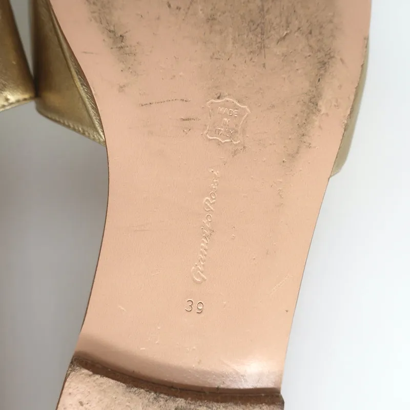 Gianvito Rossi Metallleder-Sandalen Gold Größe 39