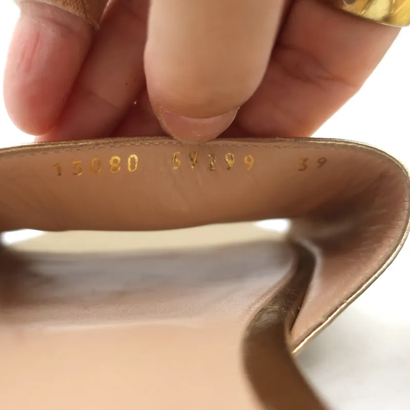 Gianvito Rossi Metallleder-Sandalen Gold Größe 39