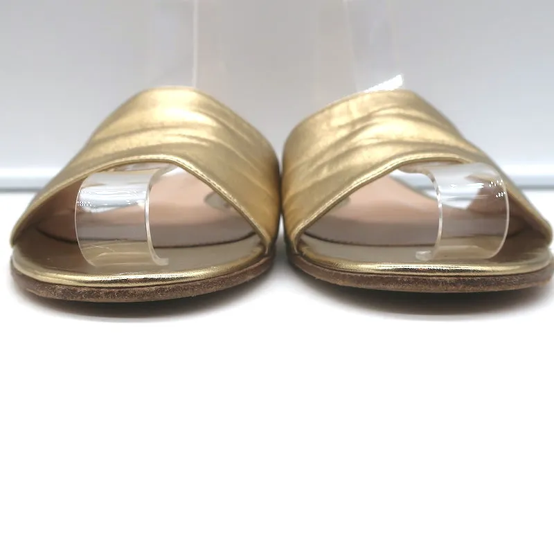 Gianvito Rossi Metallleder-Sandalen Gold Größe 39