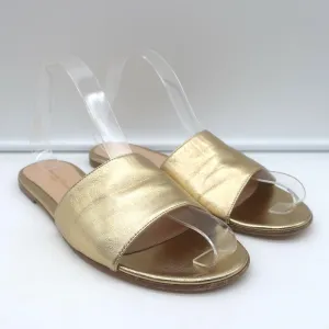 Gianvito Rossi Metallleder-Sandalen Gold Größe 39